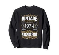 50° Compleanno 50 Uomo Anni Retro Vintage 1974 Regalo Felpa