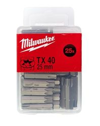 Embout de vissage Milwaukee Tx40 x25 mm 25 pièces
