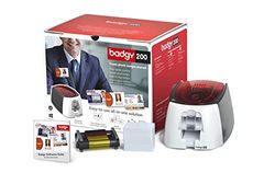 BADGY Evolis ID Printer - Impresora para Insignias de plástico, Rojo