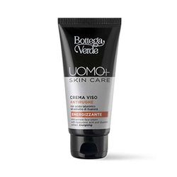 Bottega Verde, UOMO+ skincare - Crema viso - antirughe energizzante - con acido Ialuronico ed estratto di Guarana (50 ml)