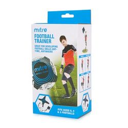 Mitre Treinador de controlo e habilidades de futebol, design ajustável, mãos livres, tamanho único/preto/ciano