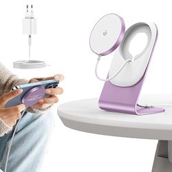 Mag Safe Chargeur magnétique sans Fil avec Support, 15 W, Compatible avec iPhone 14/14 Pro/14 Pro Max, iPhone 14/13/12, Chargeur sans Fil pour AirPods 2/3/Pro - Rose