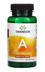 Swanson Vitamine A 10 000 UI - 250 Softgels | Complément Haute Puissance pour la Santé Immunitaire et Visuelle