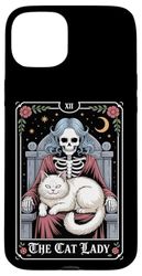 La Dama del Gato Tarot Tarjeta Esqueleto Gato mamá teléfono Carcasa para iPhone 15 Plus