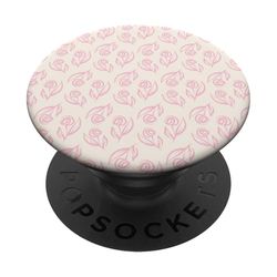 Rosa Pastel Rosas Patrón Floral Suave Niña Blush Estética PopSockets PopGrip Adhesivo