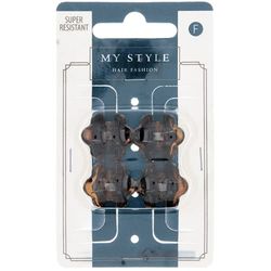 Manicare Mystyle Mini Clip de pinza para, marrón, 6 paquetes