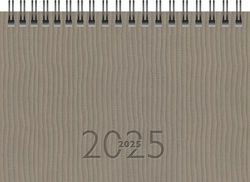 rido/idé Agenda tascabile modello TM 17/contacter (2025), 2 pagine = 1 settimana, A6 orizzontale, 128 pagine, copertina in similpelle Tejo grigio