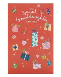 UK Greetings Kerstkaart voor kleindochter - Sweet Presents Design, Multi, 149 mm x 229 mm