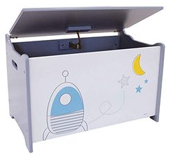 FUN HOUSE 713043 ESPACE Coffre à Jouets H.40 X L.58 X P.36 CM pour Enfant, Bleu
