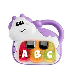 Chicco Piano Mucca, Baby Senses, Bilingue, Primo gioco parlante musicale, Facile da Afferrare, Con 3 Tasti per imparare la prime Note Musicali, Lettere e Parole in Italiano e Inglese, 6-36 mesi