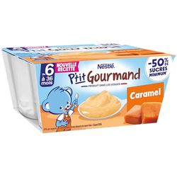Nestlé Bébé P'tit Gourmand Caramel - Laitage dès 6 mois - 4 x 100g (4 Laitages )