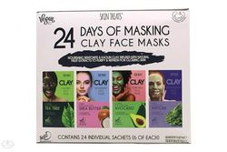 Skin Treats 24 Sachet Face Mask Gift Set 3 x 15ML Avocado Mask 3 x Shea Clay 15ML Mask 3 x Tea Tree 15ML Mask 3 x Matcha 15ML Mask
