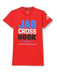 adidas Boxing Jch T-shirt voor kinderen, uniseks, Vivid Redblack, 10 jaar