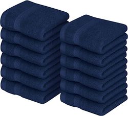 Utopia Towels - Premium Washcloths Set (12 x 12 Inches, Navy Blue) - 600 GSM 100% Cotton Flannel Face Cloths, Highly Absorbent and Soft Feel Fingertip Towels (12-Pack)