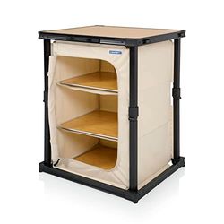 Campart Lyon CU-0764 Armario de Camping, Estructura de Aluminio, 3 Compartimentos, Bolsa de Transporte