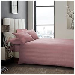 GC GAVENO CAVAILIA Easy Care Soft & Cosy Hove Satin Stripe Housewife Pillow Case, Luxury Hotel Collection Bedding, Polyester, Blush Pink, King Fitted Sheet