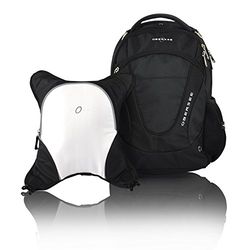 Obersee Baby-Girl's O3OBPCA020 Oslo Diaper Bag Backpack with Detachable Bottle Snack Cooler, Viola Changing kit, Clothing Cube, Wet Pouch, Black/White, One Size