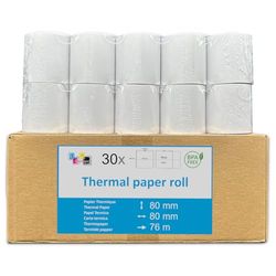 30 spole termiskt papper 80 x 80 x 12 för kassaregister och biljettskrivare termiskt papper 55 g utan bisfenol termiskt papper för kassaregister skrivare våg