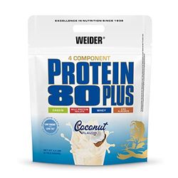 WEIDER Protein 80 Plus protéine en poudre, Coco, faible teneur en glucides, mélange de lactosérum de caséine multi-composants pour shakes protéinés, 2kg