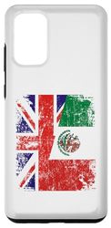 Coque pour Galaxy S20+ Demi drapeaux britanniques mexicains | Mexique UK vieilli vintage