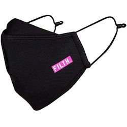 Muc-Off Filth Black Face Mask, Small - Reusable Face Mask with Filter, Washable Face Covering - Adjustable Cotton Mask for Men and Women