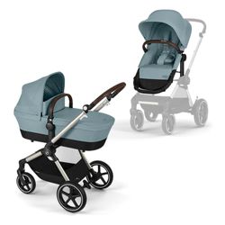 CYBEX Gold Barnvagn EOS Lux 2-i-1, Ressystem, Från födseln till 22 kg (ca 4 år), Sky Blue