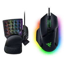 Razer RZ07-02270100-R3M Tartarus Tastiera da Gioco con 32 Tasti Programmabili, Nero & Basilisk V3 - Mouse da gioco cablato: sensore ottico da 26K DPI, interruttore del mouse da gioco più veloce, nero