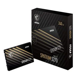 MSI SPATIUM S270 SATA 2.5 240GB - Internal Solid State Drive, 500MB/s Read & 400MB/s Write, 3D NAND, Built-In Data Security, MSI Center - 5 Year Warranty (110 TBW)