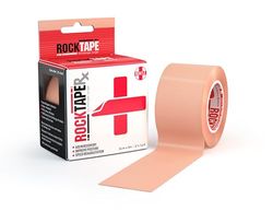 RockTape RXBeige Cinta de kinesiología RX, Adhesivo Suave y Piel Sensible, Ideal para rehabilitación y Entrenamiento de Postura, 5 cm x 5 m, Rollo sin Cortar, Biege, Unisex, Beige, Uncut Roll-5cm Wide