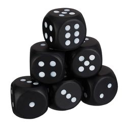 Relaxdays Dadi Giganti Gommapiuma, Set da 6 Cubi in Spugna, Giocattolo per Bambini, Morbidi, HLP 7, 5x7,5 cm, Nero, 7.5 x 7.5 x 7.5 cm