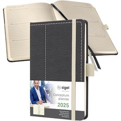 SIGEL C2558 Wochenkalender Conceptum 2025 , Design Casual, ca. A6, grau, weiß
