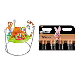 Fisher-Price Saltador animalitos de la selva, para bebé +1 año (Mattel CHM91), color/modelo surtido + Duracell - NUEVO Pilas alcalinas Plus AA, 1.5 Voltios LR6 MN1500, paquete de 8