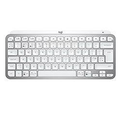 Logitech MX Keys Mini Minimalistisch Draadloos Verlicht Toetsenbord, Compact, Bluetooth, Backlit, USB-C, Compatibel met Apple macOS, iOS, Windows, Linux, Android, Metal Build, Lichtgrijs, QWERTY