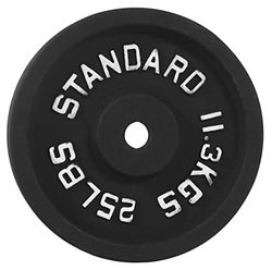 BalanceFrom Gietijzeren plaat halterschijf voor krachttraining en gewichtheffen, standaardmaat, 1 inch midden, 25 lbs enkel