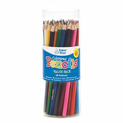 Baker Ross Lápices Para Colorear (paquete de 60) para niños para kits de papelería en el aula, lápices para colorear para adultos y suministros para manualidades