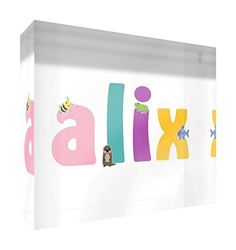 Little Helper Souvenir Décoratif en Acrylique Transparent Poli comme Diamant Style Illustratif Coloré avec le Nom de Jeune Fille Alix 7,4 x 10,5 x 2 cm Petit