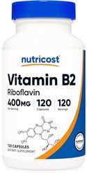 Nutricost Vitamin B2 (Riboflavin) 400mg, 120 Capsules - Gluten Free, Non-GMO, Energy Boost, Premium Quality