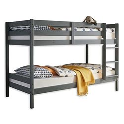 Stella Trading Moritz Lit Superposé Moderne avec Échelle Et 2 Surfaces De Couchage 90 x 200 cm, Peu Encombrant, pour Enfants, en Pin Massif, Gris, 97 x 140 x 207 cm (L/H/P)