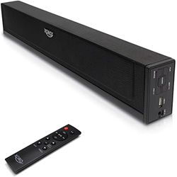 Xoro HSB 50 V2 - TV soundbar met 25 watt vermogen, bluetooth-luidspreker, USB mediaspeler, Line IN, optische en coaxiale audio-ingang, wandmontage mogelijk