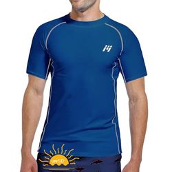MEETWEE Rash Guard Rash Vest män långärmad/kortärmad UV skydd T-shirt toppar UPF 50 snabbtorkande för simning surfing vattensport