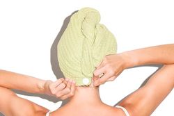 Muitomas, Salvietta Turbante per Capelli, Turbante Asciugacapelli Microfibra, Asciugamano per Capelli Donna, Colore Verde Salvia