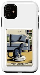 The Chariot Tarot Card Cat Robot Vacuum Cleaner Cat Case for iPhone 11