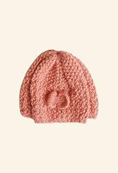 Cappello neonata 6 mesi invernale fatto a mano pura lana di alpaca rosa o bianco