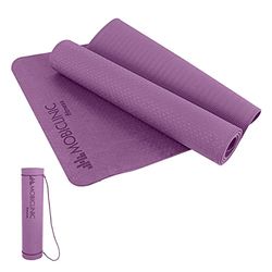 Yoga mat | Anti-slip | 181x61x0.6cm | Flexibel | TPE | Wasbaar | Eco-vriendelijk | Paars | EY-01| Mobiclinic