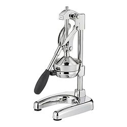 Cilio Presse-agrumes manuel AMALFI | acier inoxydable | presse-agrumes à la main pour 25 % de jus en plus | faible effort | presse-fruits professionnel | 22,5 x 19,5 x 43,5 cm, chromé