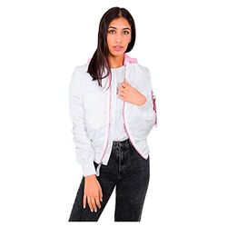 Alpha Industries MA-1 bommenwerperjas met capuchon voor dames White