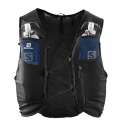 Salomon Adv Hydra Vest 8 Unisex Hydration Vest Trail Running Wandelen MTB, comfort en stabiliteit, snelle toegang tot hydratatie, eenvoudig design, zwart, XS