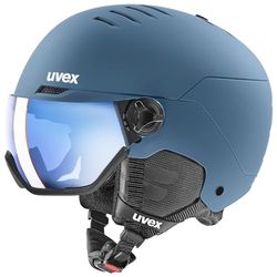 uvex Wanted Visor, Casque de Ski, Adulte Unisexe, Stone Blue Matt, 54-58 cm