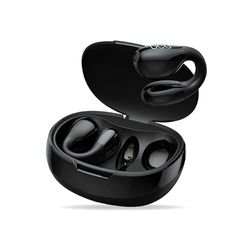 DCU TECNOLOGIC – Bluetooth 5.3 Clip Buds hörlurar – trådlösa – flerpunktsanslutning – 7 timmar kontinuerlig användningstid (engångsladdning) över 30 timmar med laddningsfodral. Färg: Svart