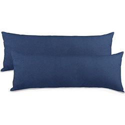aqua-textil 0010850 - Set di 2 Federa per Cuscino per Chi Dorme sul Fianco, 40 x 145 cm, con Cerniera, Colore: Blu Scuro